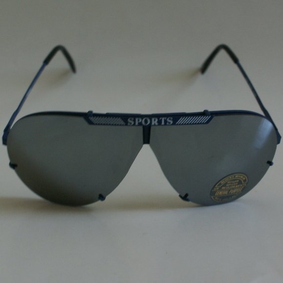 NWT TruVintage 90's semi-rimless Aviator pilot style w/"SPORTS" logo Sunglasses - Picture 4 of 10